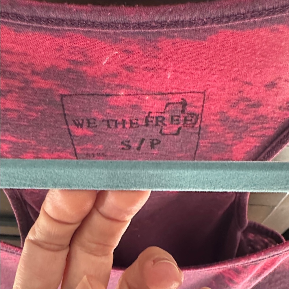 We The Free Layered Ruffle Hem Tank - Raspberry - Picture 3 of 3